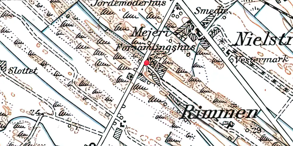 Historisk kort over Rimmen Holdeplads [1890-1924]