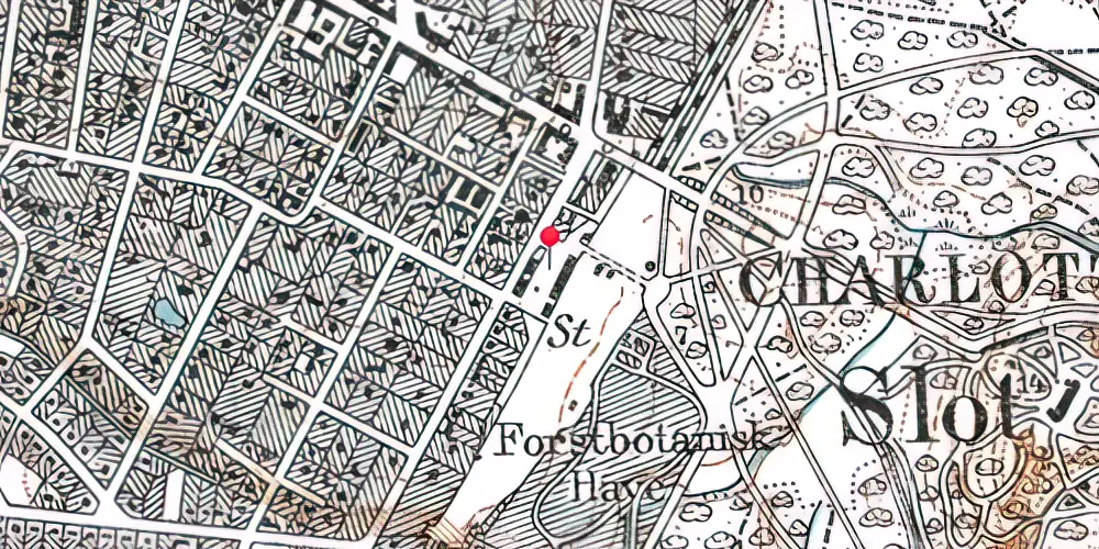 Historisk kort over Charlottenlund Station 
