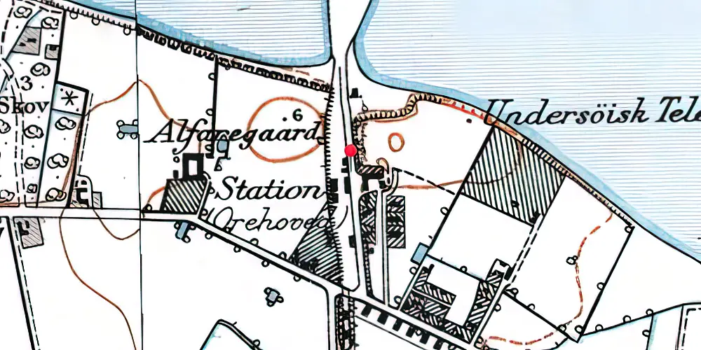 Historisk kort over Orehoved Station