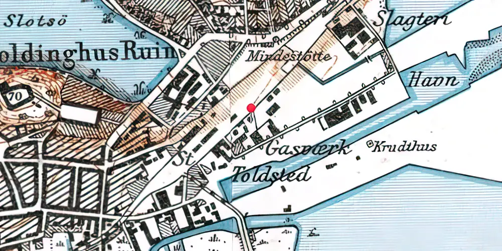 Historisk kort over Kolding Godsbanegård