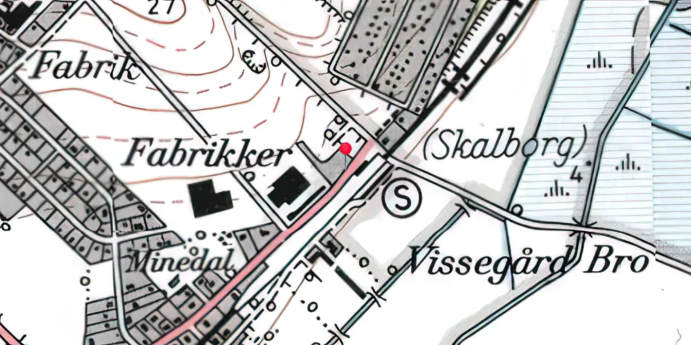 Historisk kort over Skalborg Station [1950-1972]