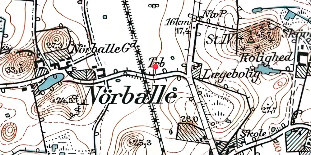 Historisk kort over Nørreballevejen Trinbræt