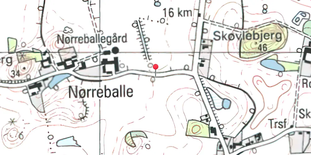 Historisk kort over Nørreballevejen Trinbræt 