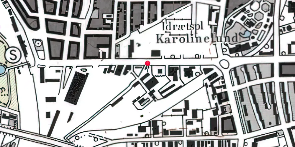 Historisk kort over Aalborg Privatbane Godsbanegård 