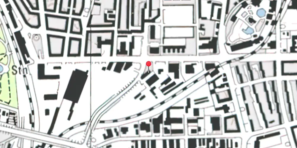 Historisk kort over Aalborg Privatbane Godsbanegård
