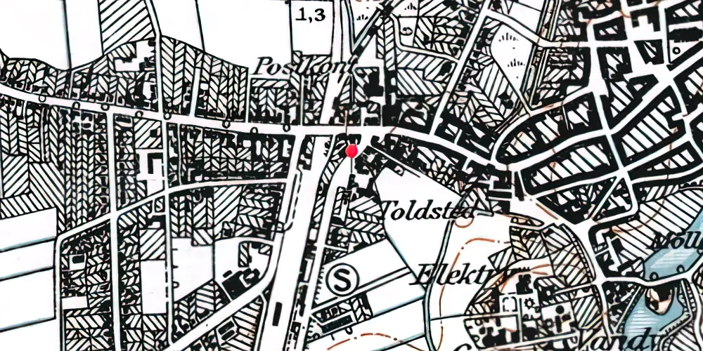 Historisk kort over Tønder Marskbanegård [1887-1890]