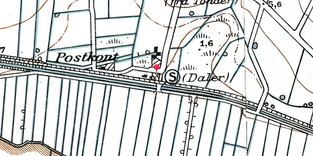 Historisk kort over Dahler-Osterby Station [1892-1925]