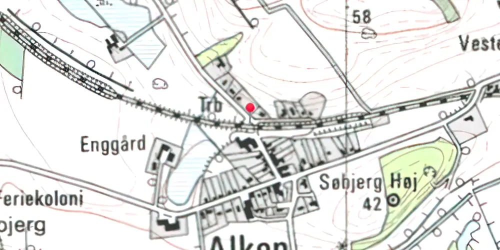 Historisk kort over Alken Station [1871-1903]