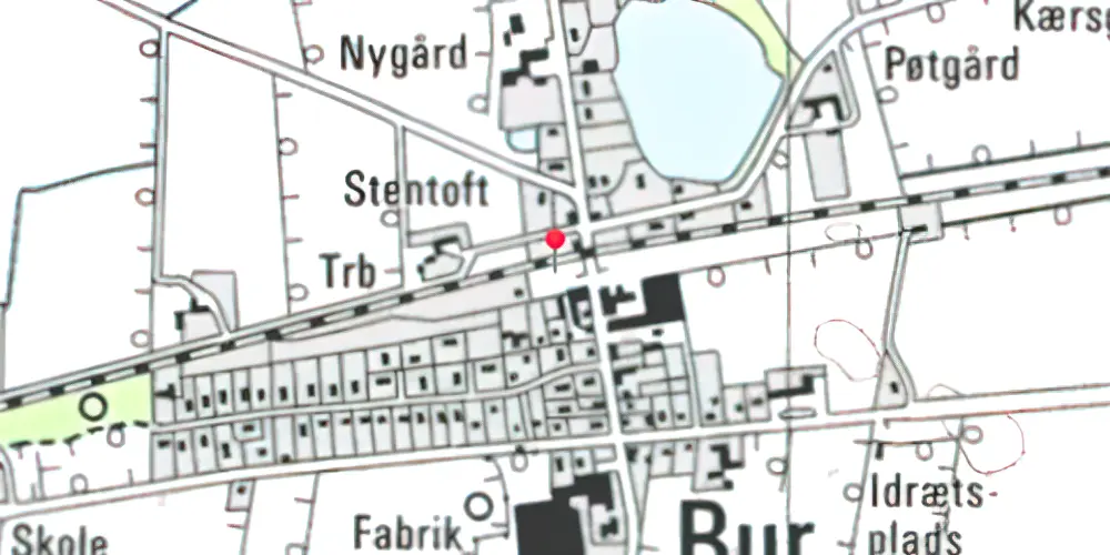Historisk kort over Bur Station [1909-1970]