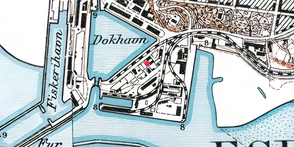 Historisk kort over Esbjerg Havn (Englandsstation) Station [1895-1951]