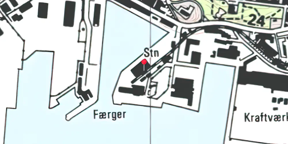Historisk kort over Esbjerg Havn (Englandsstation) Station