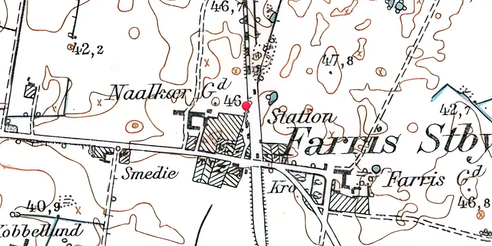 Historisk kort over Farris Billetsalgssted [1958-1964]