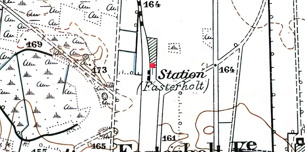 Historisk kort over Fasterholt Station [1914-1972]