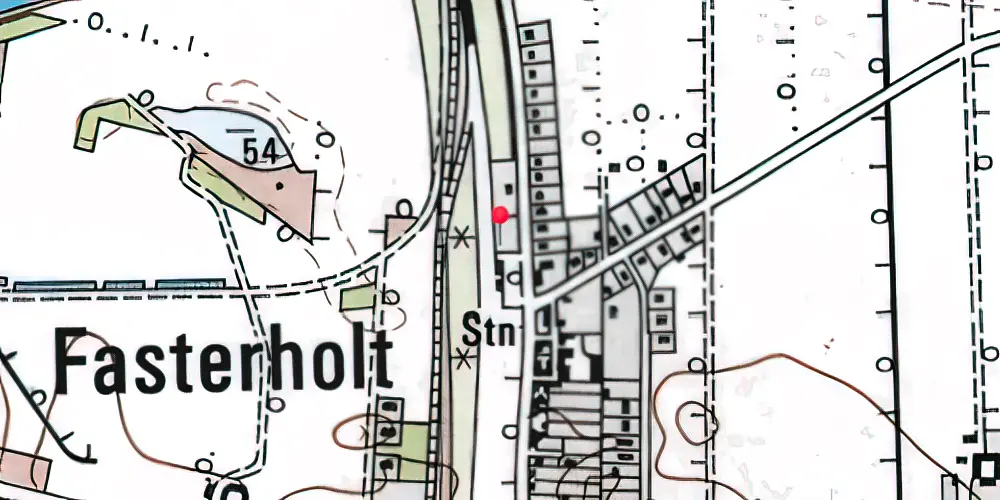 Historisk kort over Fasterholt Station [1914-1972]
