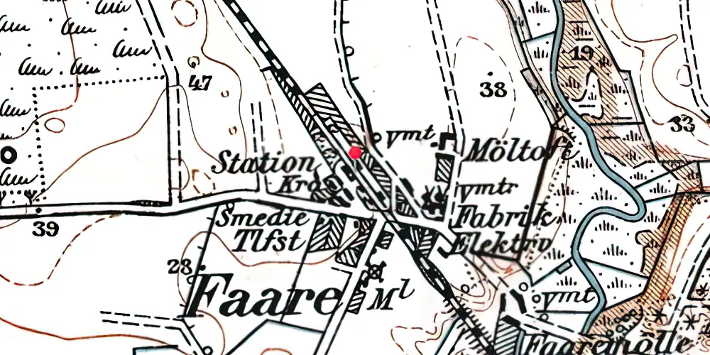 Historisk kort over Fåre Station [1879-1917]