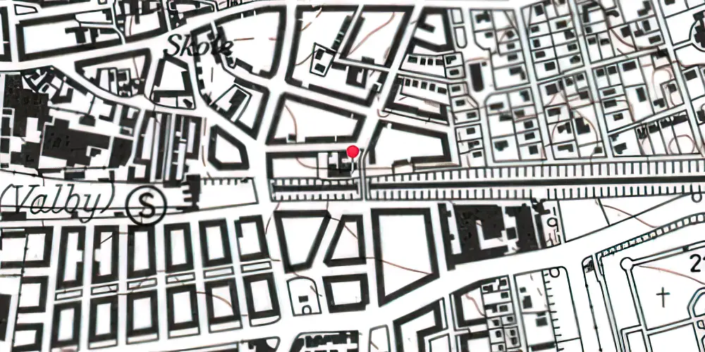 Historisk kort over Valby Station [1847-1864]