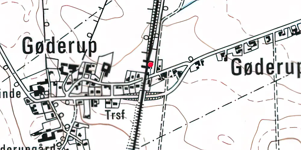 Historisk kort over Gøderup Billetsalgssted [1947-1959]