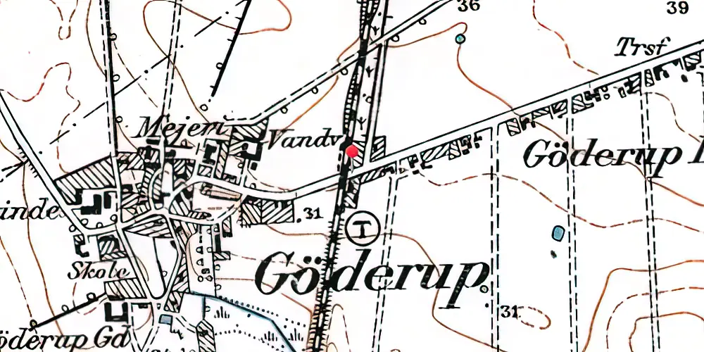 Historisk kort over Gøderup Trinbræt [1929-1947]