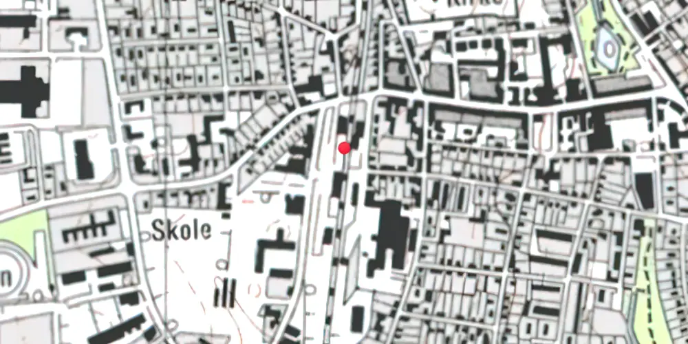 Historisk kort over Aars Privatbanestation