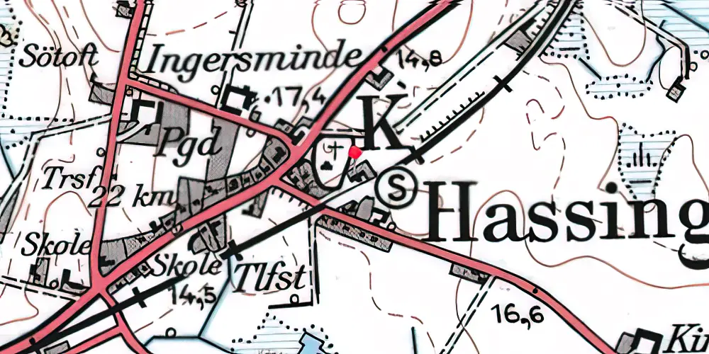 Historisk kort over Hassing Billetsalgssted [1882-1944]
