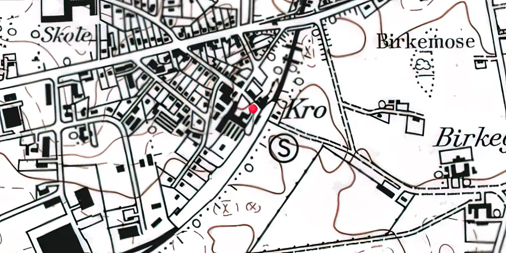Historisk kort over Hasselager Station [1868-1945]