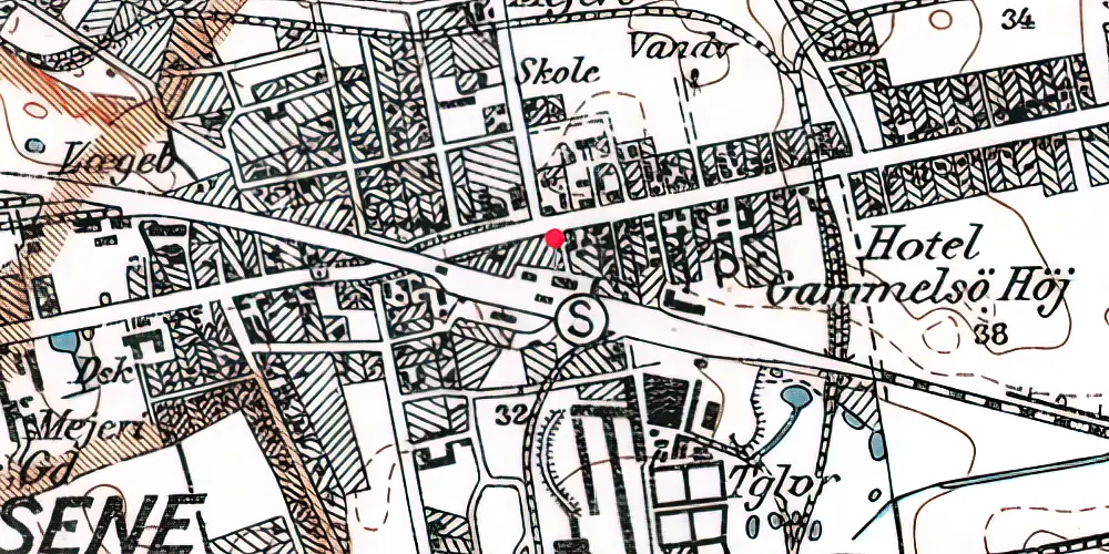 Historisk kort over Hedehusene Station [1880-1917]