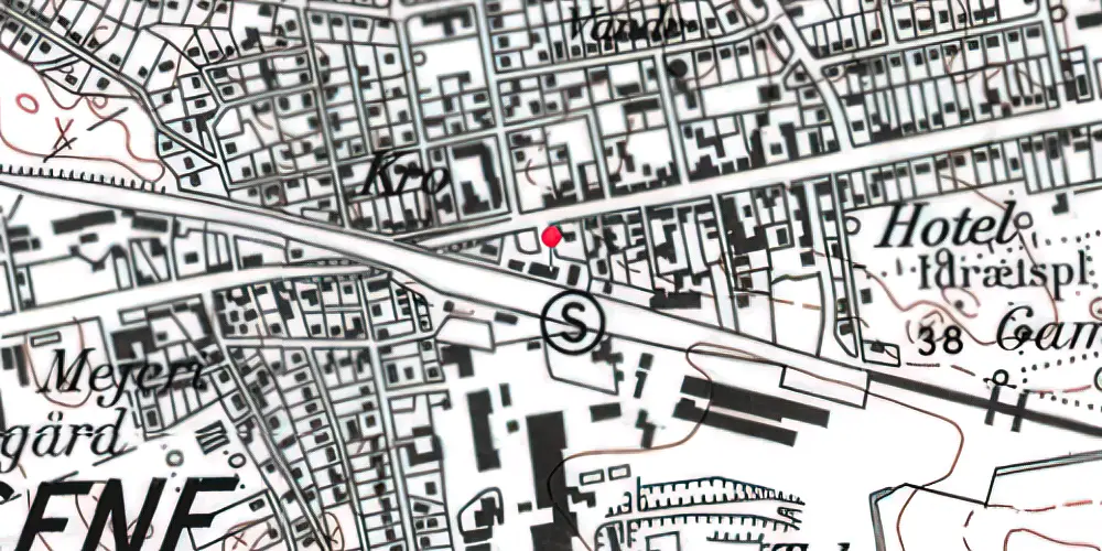 Historisk kort over Hedehusene Station [1880-1917]