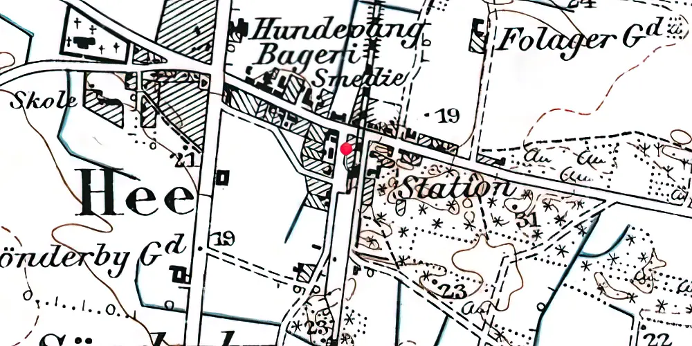 Historisk kort over Hee Station [1902-1966]