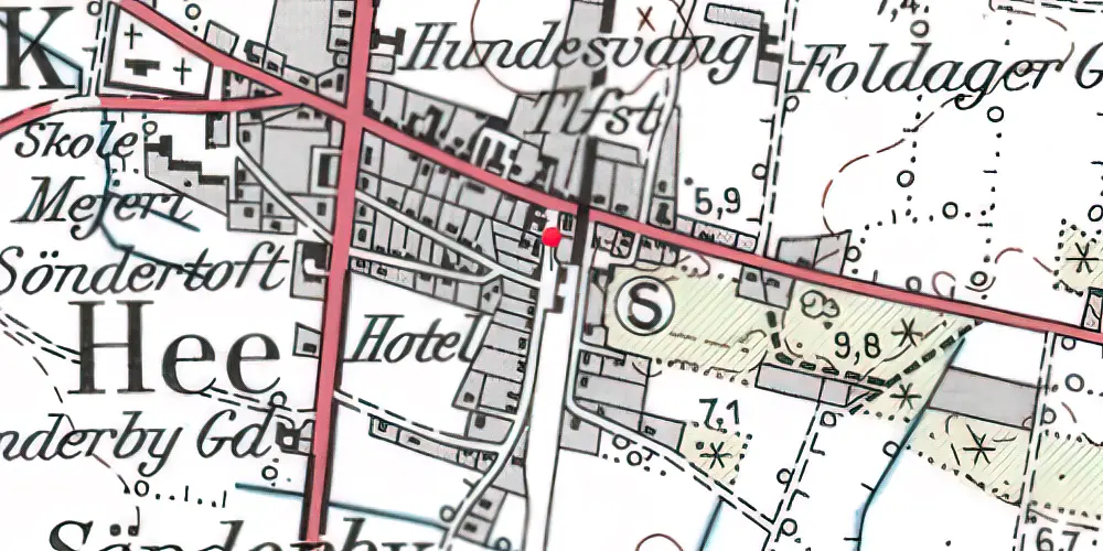 Historisk kort over Hee Station [1902-1966]