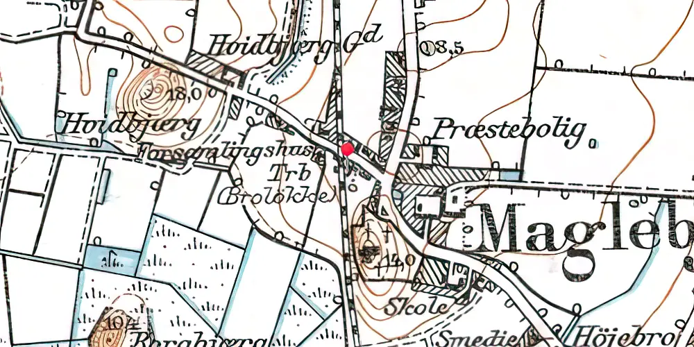 Historisk kort over Broløkke Billetsalgssted med Sidespor