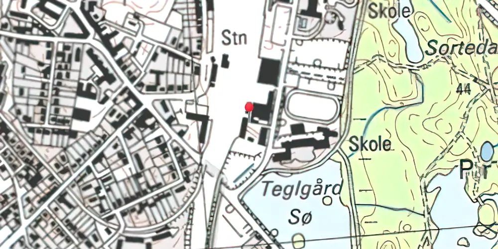 Historisk kort over Hillerød Privatbanestation [1880-1906]
