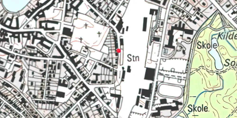 Historisk kort over Hillerød Privatbanestation [1906-1930]