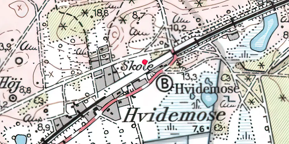 Historisk kort over Hvide-Mose Sidespor [1875-1894]