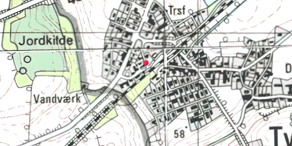 Historisk kort over Tvingstrup Holdeplads [1871-1888]