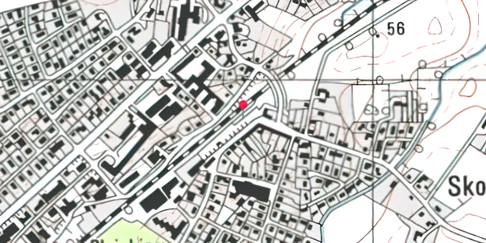 Historisk kort over Hørning Station [1908-1974]
