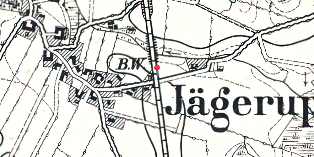 Historisk kort over Jegerup Billetsalgssted [1908-1920]