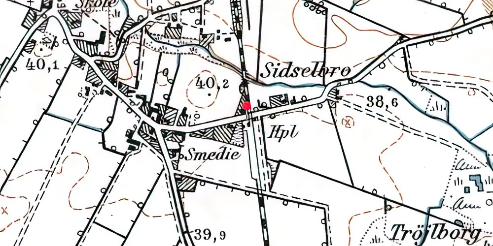 Historisk kort over Jegerup Billetsalgssted [1920-1962]