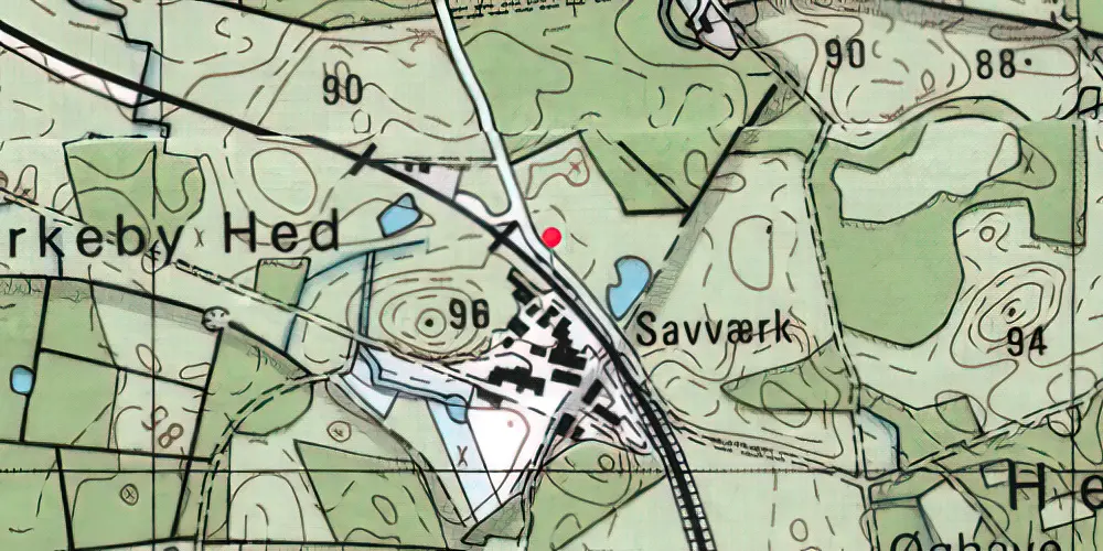 Historisk kort over Kirkeby Station [1881-1907]