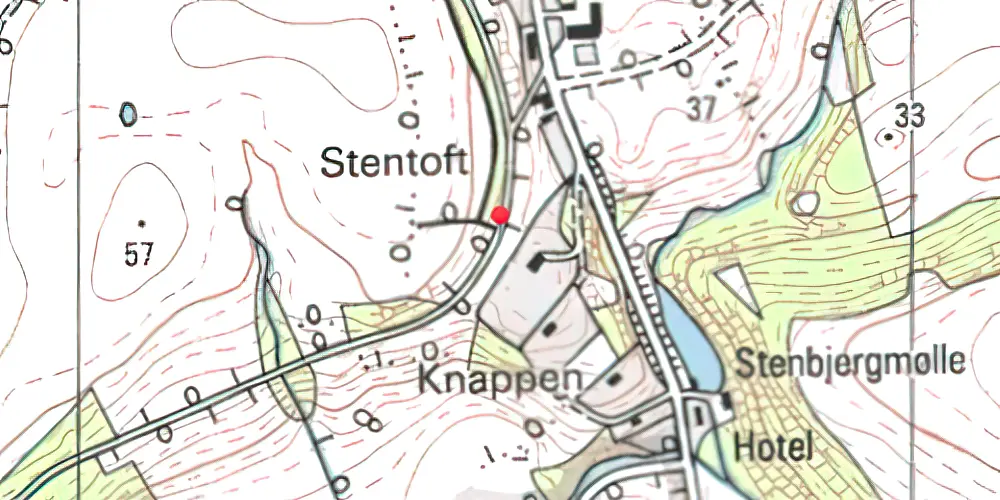 Historisk kort over Knappen Billetsalgssted [1901-1902]