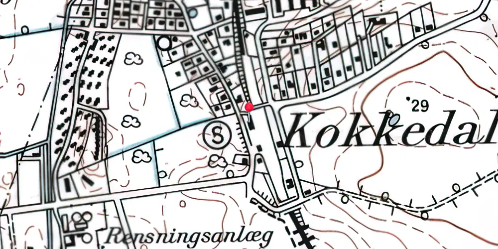 Historisk kort over Kokkedal Station [1906-1944]