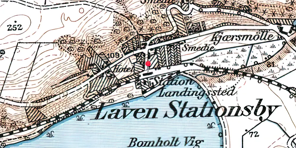Historisk kort over Laven Station [1871-1968]