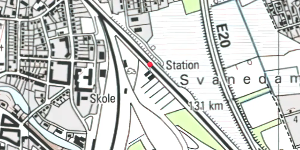 Historisk kort over Nyborg Station 