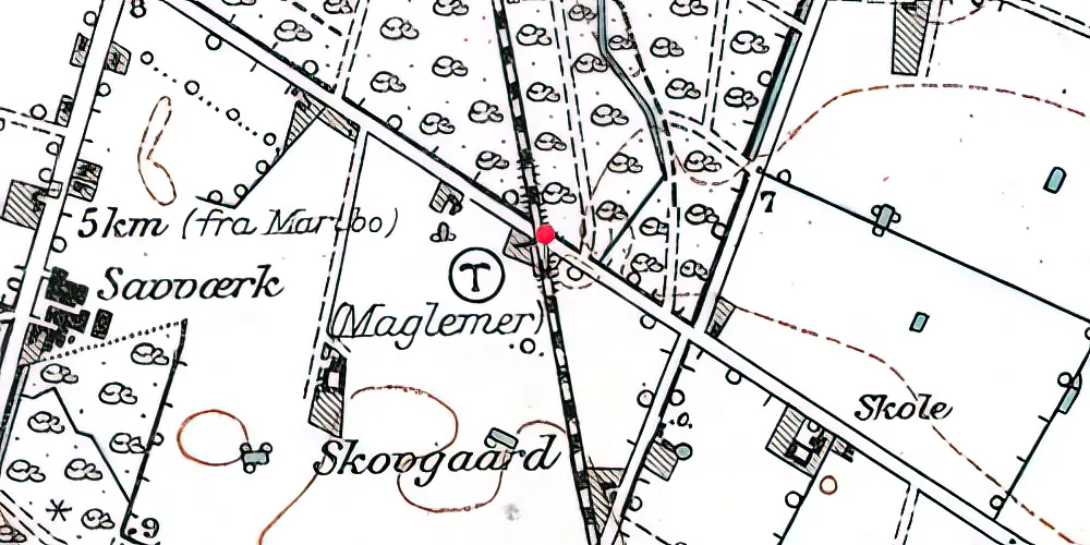 Historisk kort over Maglemer Trinbræt