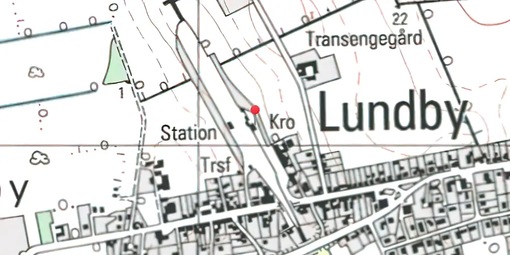 Historisk kort over Lundby Station [1925-1973]