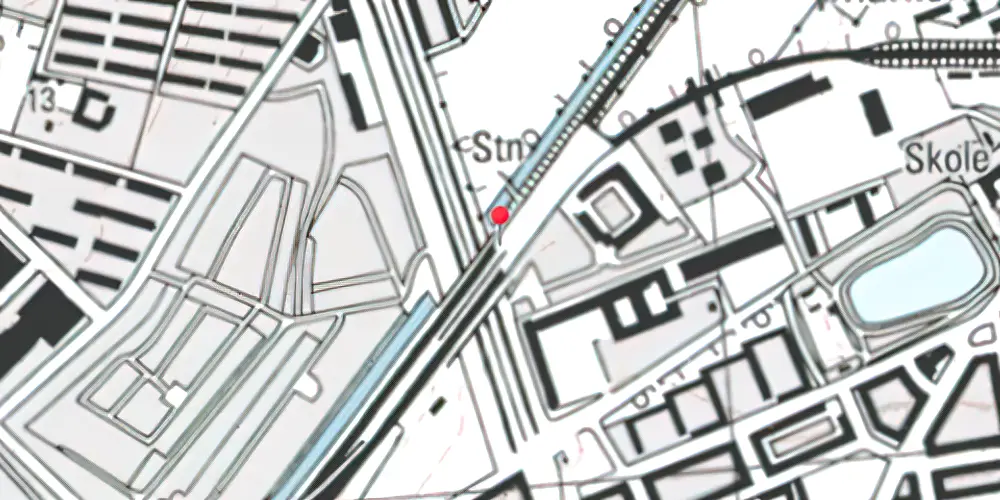 Historisk kort over Lyngbyvejen S-togsstation [1934-1972]