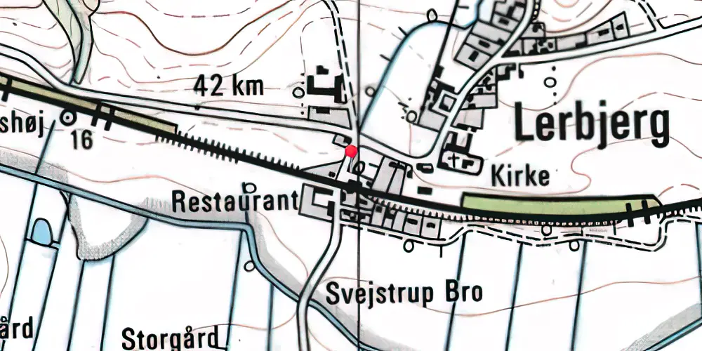 Historisk kort over Lerbjerg Billetsalgssted [1868-1876]