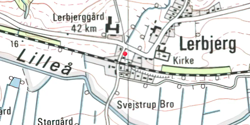Historisk kort over Lerbjerg Billetsalgssted [1868-1876]
