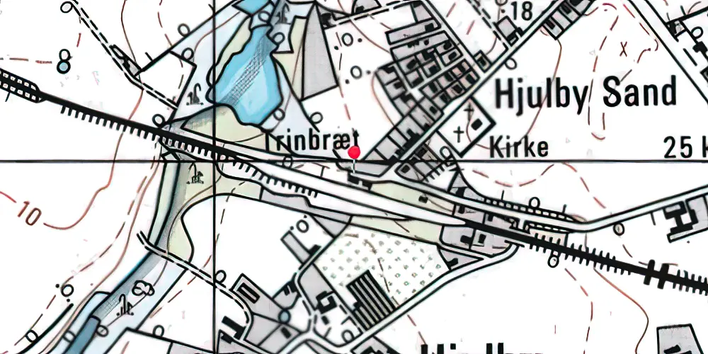 Historisk kort over Hjulby Station 