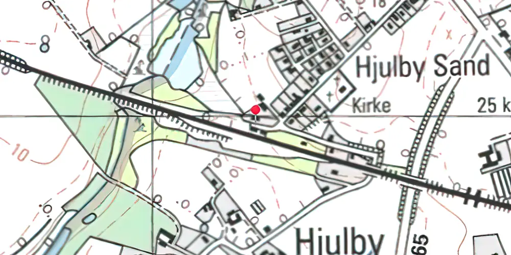 Historisk kort over Hjulby Station