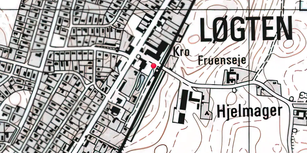 Historisk kort over Løgten Station [1877-1968]